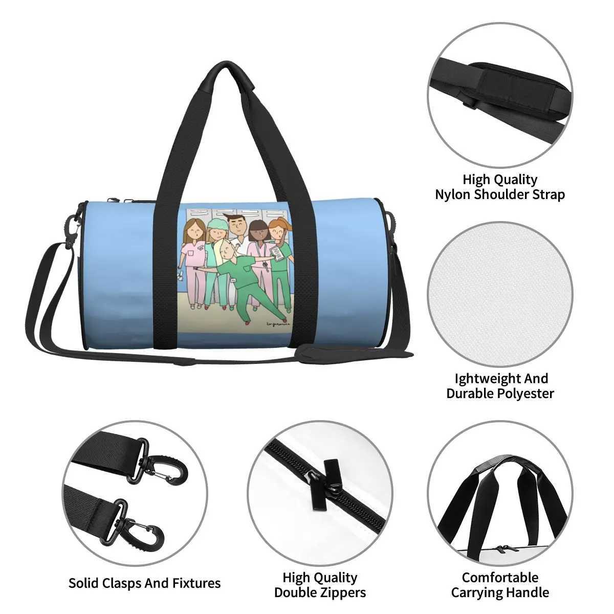 Couple Travel Bag Emergency Nurse Doctor Gym Bag Large Oxford Custom Handbag Colorful Casual Sports Bag W250618