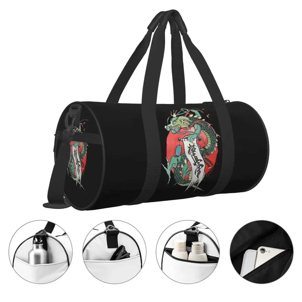 Kyokushin Shodan Dragon Gym Bag Oxford Sports Bags Large Travel Training Custom Handbag Novelty Fitness Bag For Men W250618