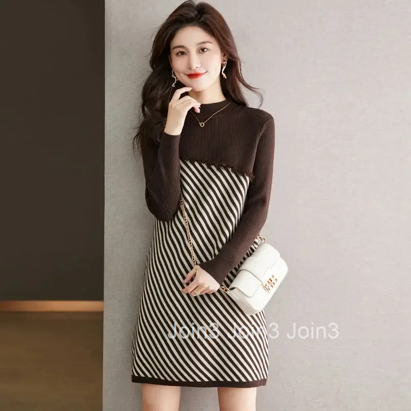 One-piece Cover Up Crochet Dresses for Women Knee Length Midi Korean Style Woman Knitted Dress Elastic Kpop Sensual Sexy Xxl Hot