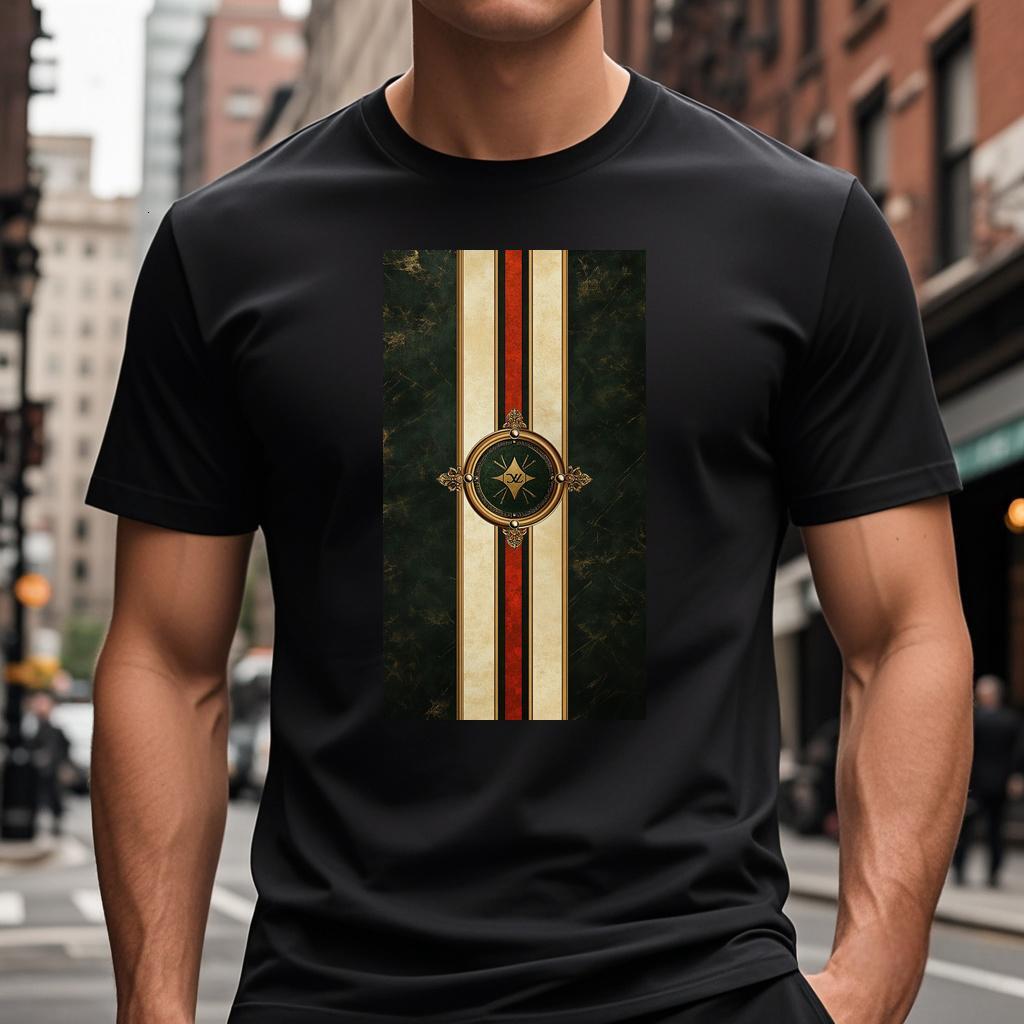 T-shirt with a gold and red stripe on the front S-3XL T Shirts
