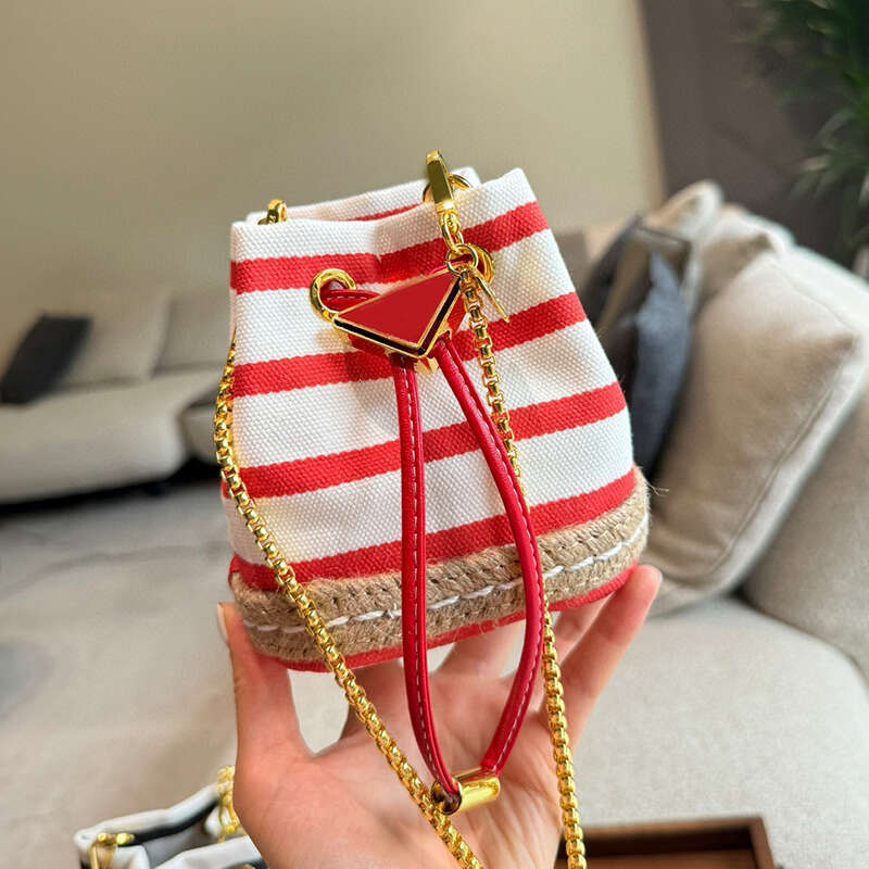 Designer Handbags Totes Bag Bucket Mini Women Shoulder Chain Crossbody Bags Black White Stripe Ladies Nano Coin Purses