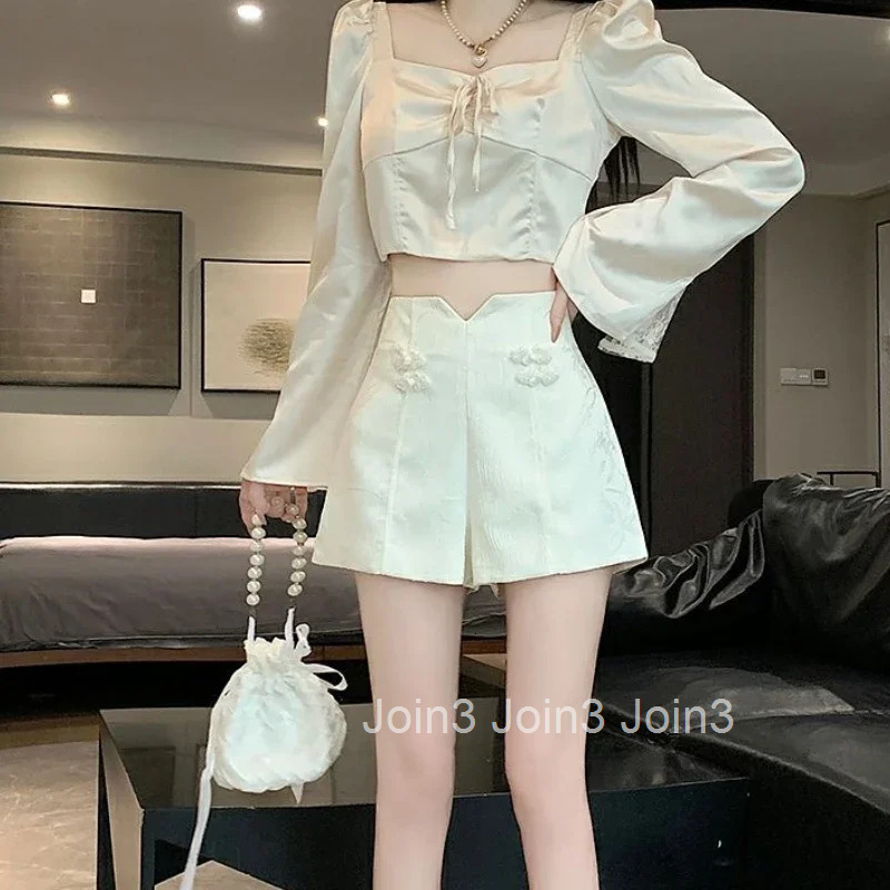 Woman Short Pants High Waist Wide Shorts for Women Outfits Elasticty Y2k Vintage Streetwear Hot Elegant Stretchy Summer Classic