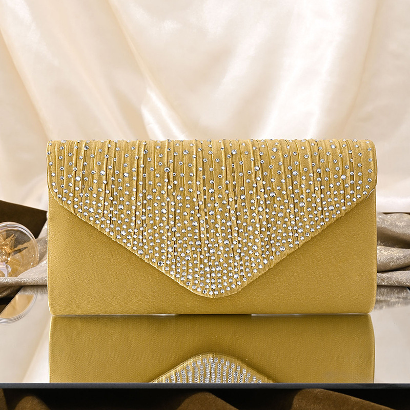 Luxury Bag Free Shipping Designer Cross-border New Evening Bag Rhinestone Clutch Chain Women's Banquet Bag Dress Evening Bag Wholesale Square Bag
