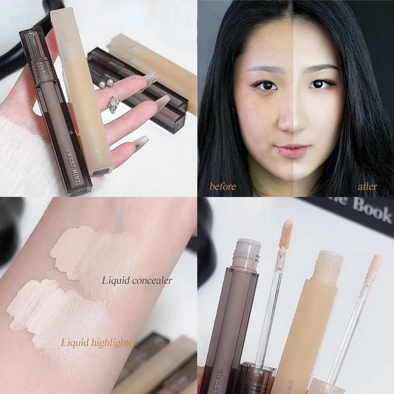 Liquid Concealer Highlighter Stick Shading Contour Illuminator Brighten Bronzer High Coverage Korean Dupes Makeup Foundation XJ250618