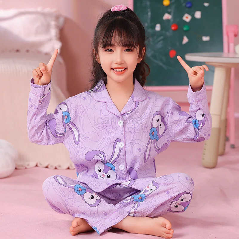 Sanrio Kuromi Girls Pajama Sets Print Kawaii Cartoon Style Comfortable Soft Housewear Set Fashion Durable Night Clothes Autumn Winter XJ250618XJ250618
