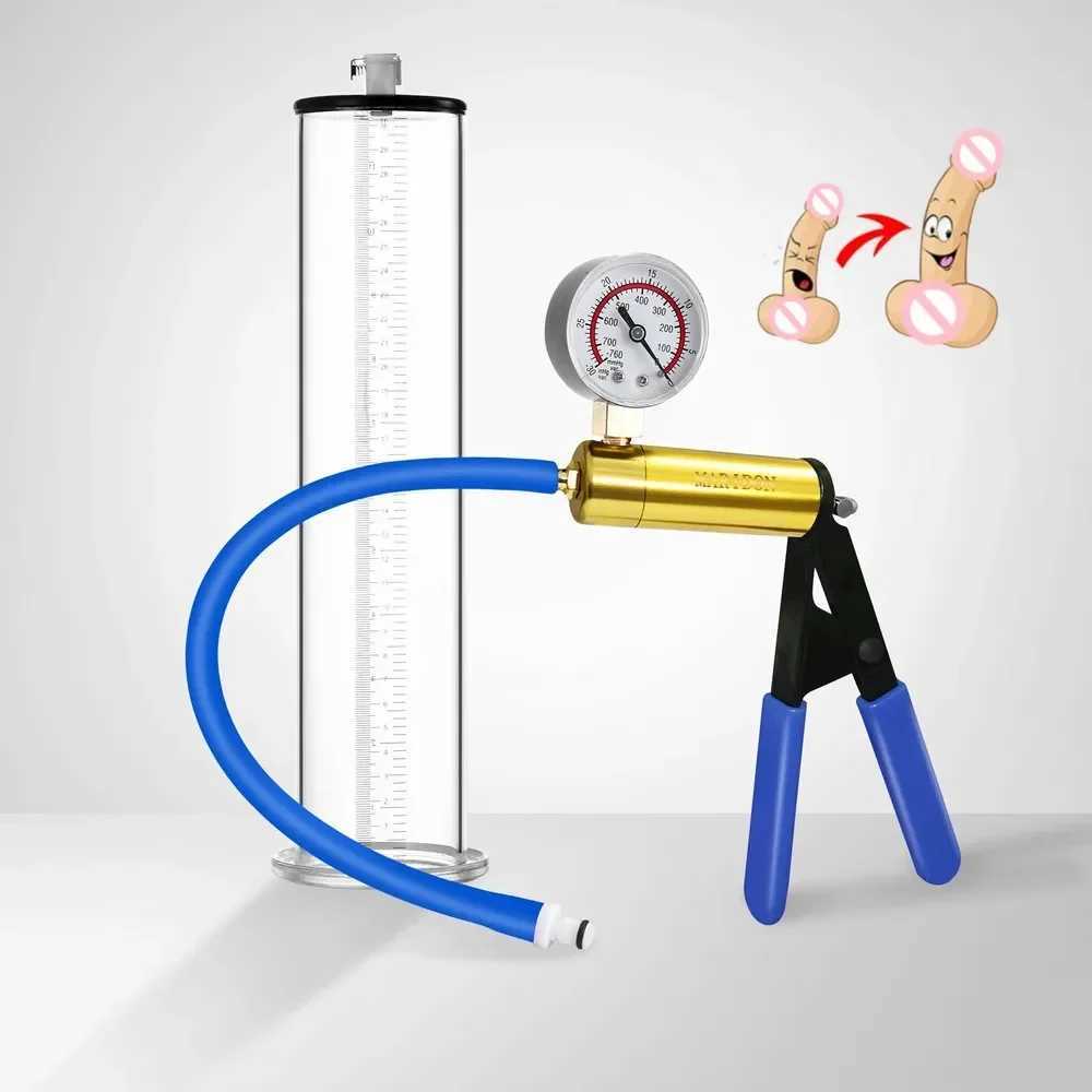 Acrylic Penis Vacuum Pump Manual Penis Enlarger Sex Toy For Men Male Masturbation Penis Enlargement Trainer Adults Product 30cm W250618