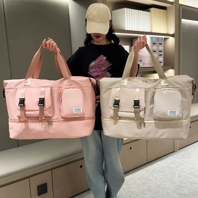 Large Capacity Multi-Functional Travel Duffel Bag Gym Tote with Multiple Compartments Durable Nylon Sports Bag W250618