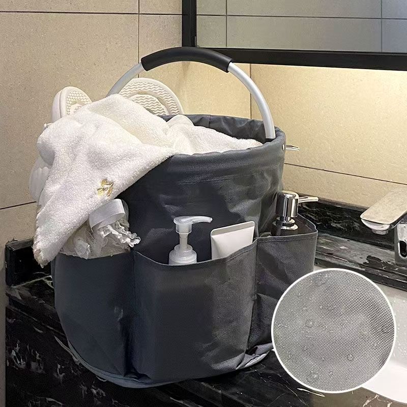 Foldable laundry basket three compartments waterproof storage basket household large dirty clothes basket in bathroom.