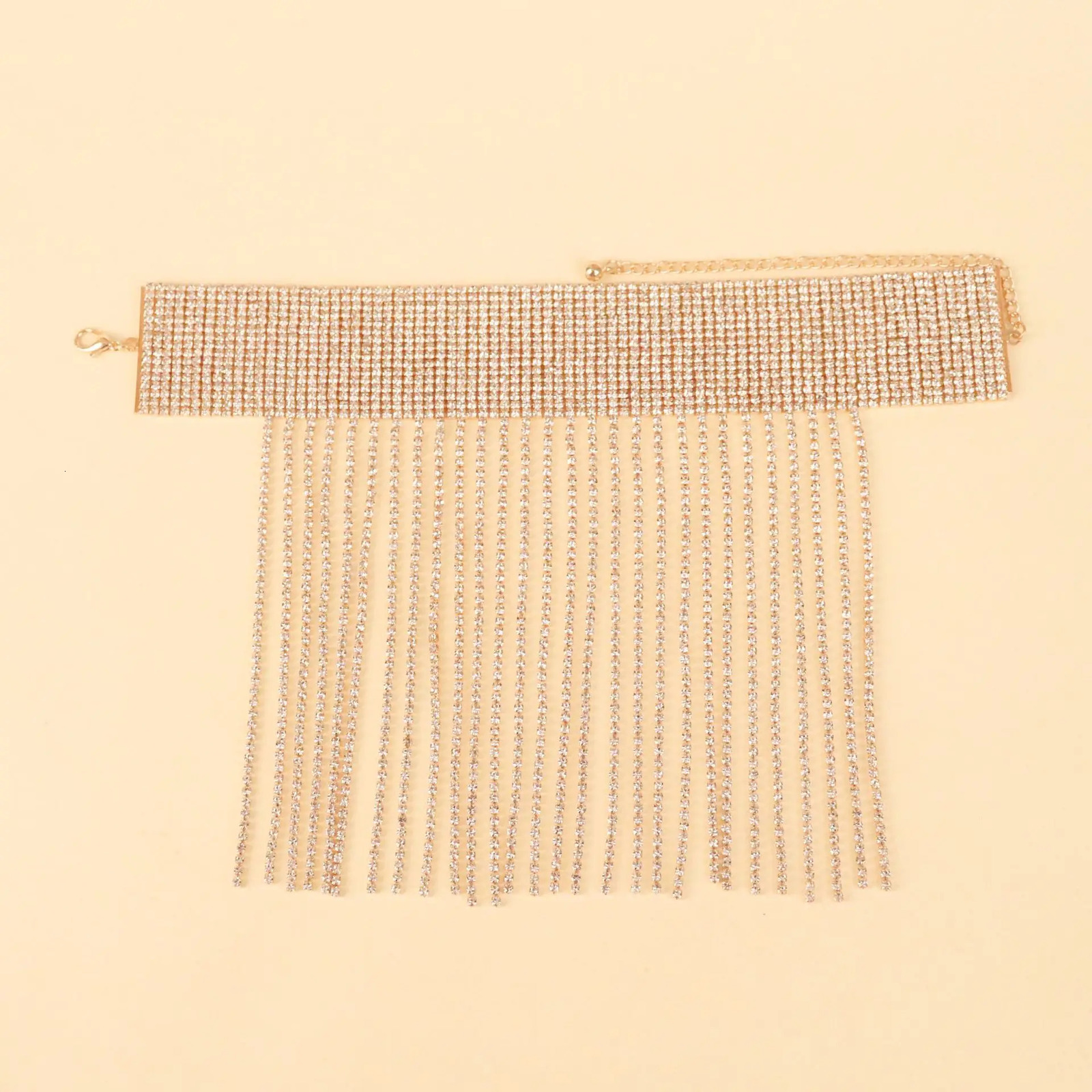Fashionable Multi-layer Long Tassels Hip Hop Style Rhinestone Ankle Chain Nightclub Womens Jewelry 250618