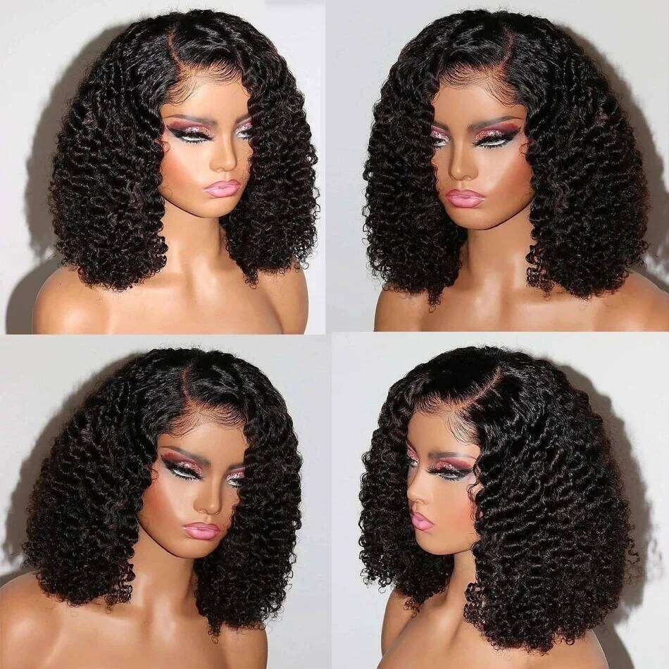 Water Deep Wave 13x6 Short Bob Curly 13x4 Glueless Wig 100 Human Hair Ready To Go Lace Frontal Wigs For Women 8 10 14 Inch