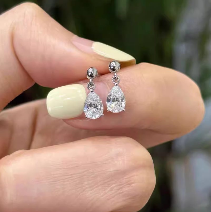 French Choucong Brand Stud Earrings Simple Fashion Jewelry 925 Sterling Silver Water Drop 5A Cubic Zircon CZ Diamond 18k Gold Party Lady Luxury Earrin