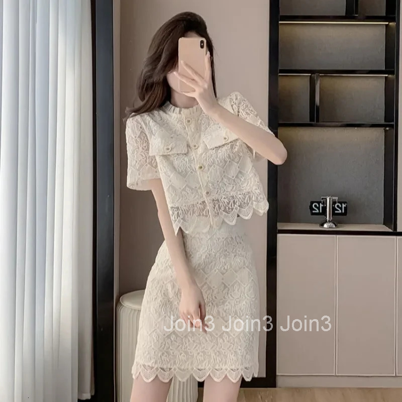 Woman Outfit Short Sleeve Kawaii 2 Pieces Sets for Women Skirt Vacation 2025 Summer Fashion Luxury Designer Clothing Jacket Full