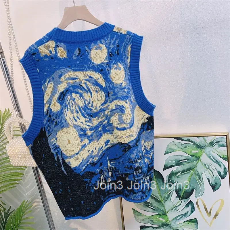 Waistcoat Blue Pullover Knit Vests for Women Round O Neck Formal Y2k Fashion Clothing 2025 Warm Crochet Clothes Lady Sweaters