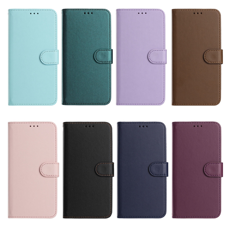 S26 Pro Plain PU Leather Wallet Cases For Samsung S25 Edge S24 Ultra S23 FE Plus A17 A26 A07 M56 X Cover 7 Pro F06 M06 A26 A56 A36 A16 A06 Credit ID C