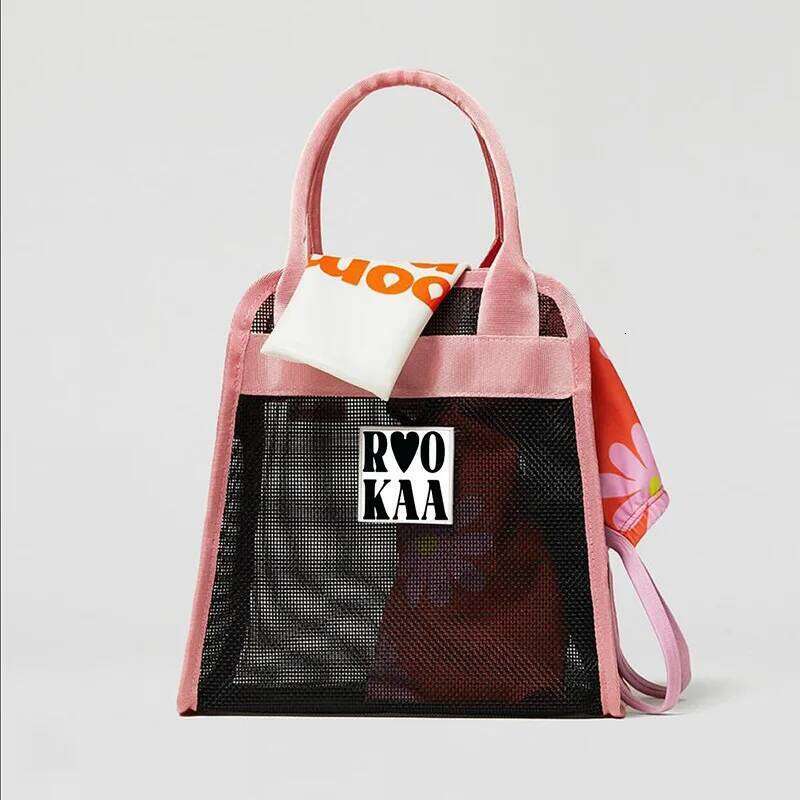 Beach Travel bag Wash Storage Bag Korean Color Matching Swimming Hollow Drain Bath Mesh