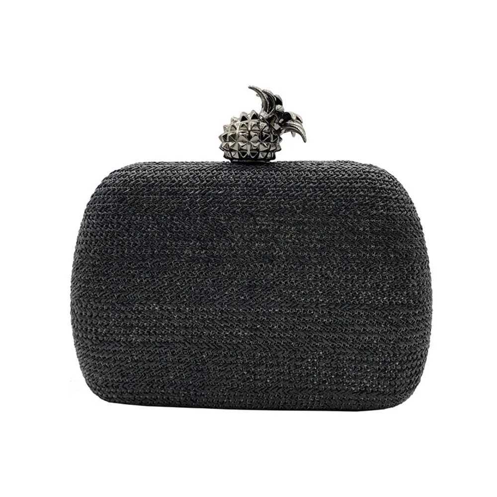 Fashion Pineapple Women Evening Bags Ladies Raffia Material Summer Clutch Purse Shoulder Chain Wedding Party Handbags Z250618