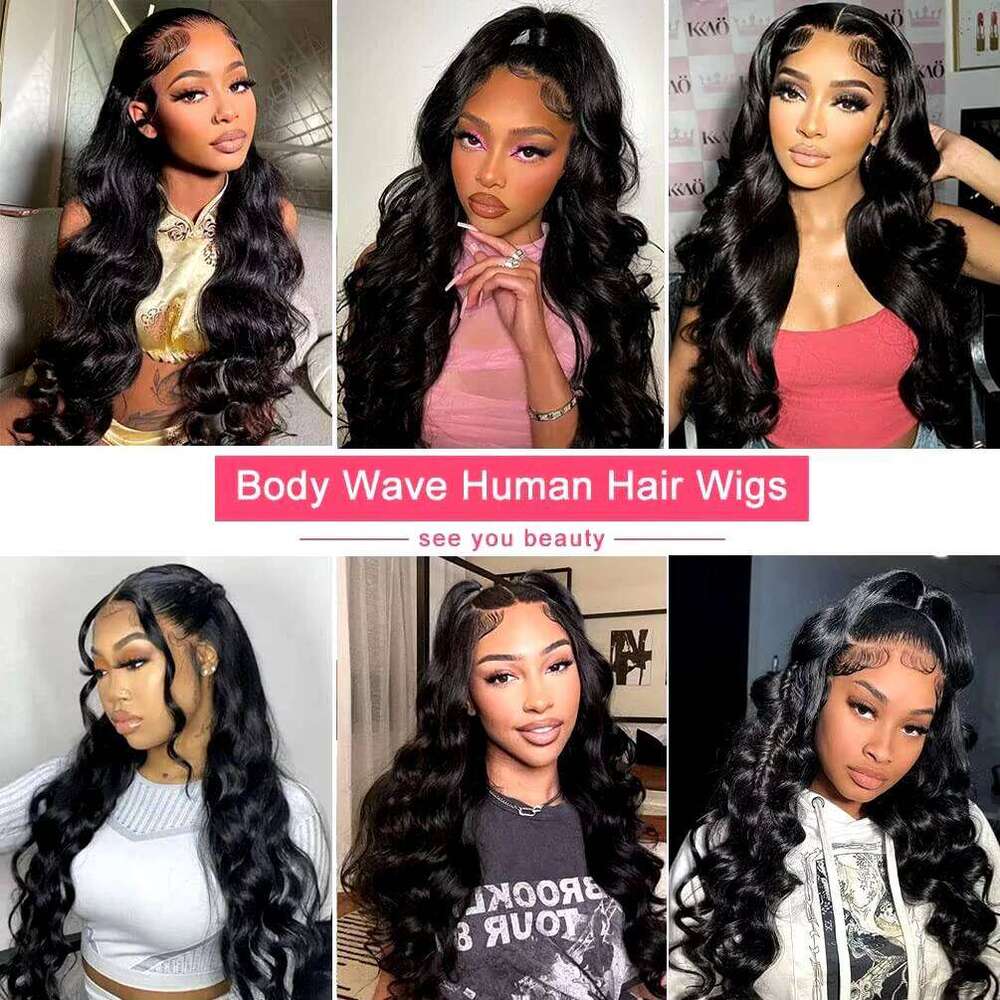 5x5 Closure boby wave wig for women Wavy 40 inch hd lace frontal human hair wigs Pre Plucked 4x4 Lace Front Wigs