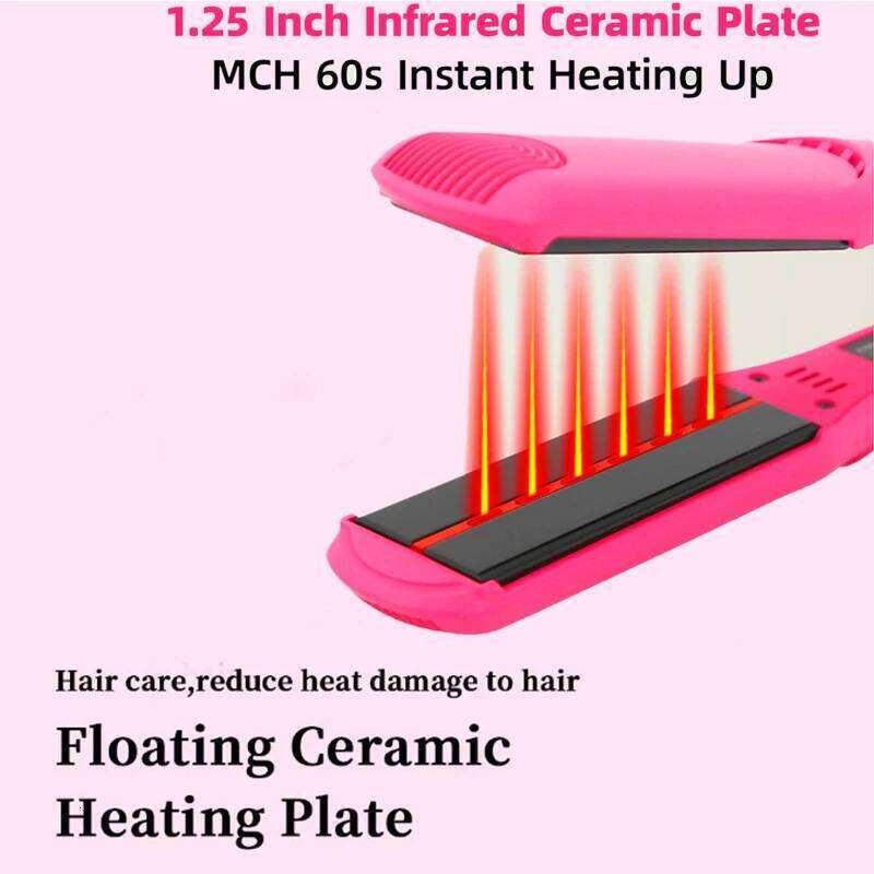 Infrared Hair Straightener 1.25 inch Ultra Smooth Ceramic Coated Float Plate Flat Iron MCH Heater Planchas De Cabello