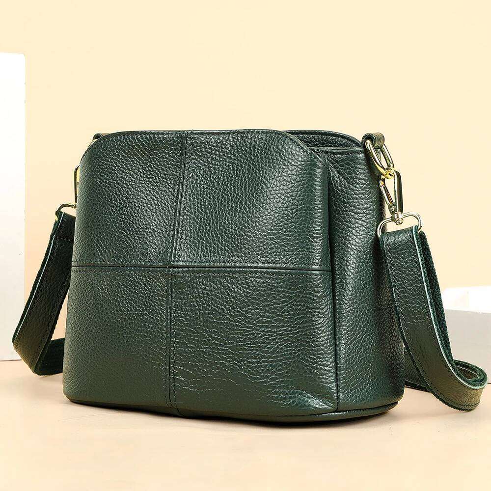 WESTAL New Cowhide Large Capacity Bucket Ladies Casual Shoulder Crossbody Bag