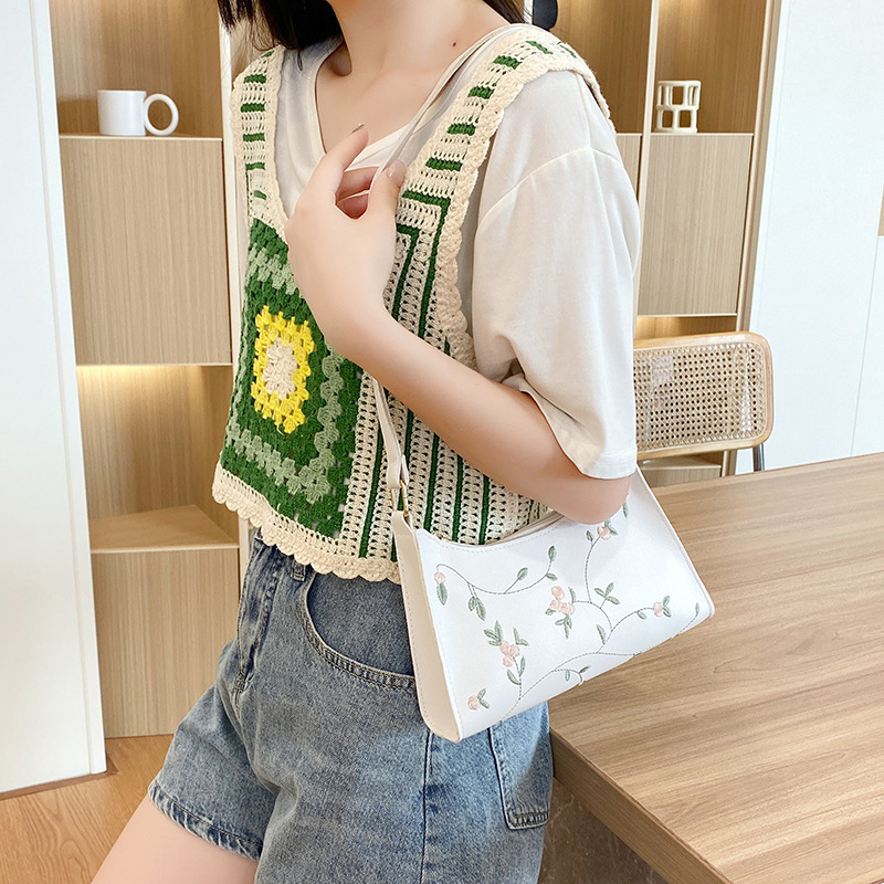 Free Shipping 2025 New Designer Bag Casual High-quality Shopping Bag Trendy Plain Color Embroidered Women's Shoulder Handbag