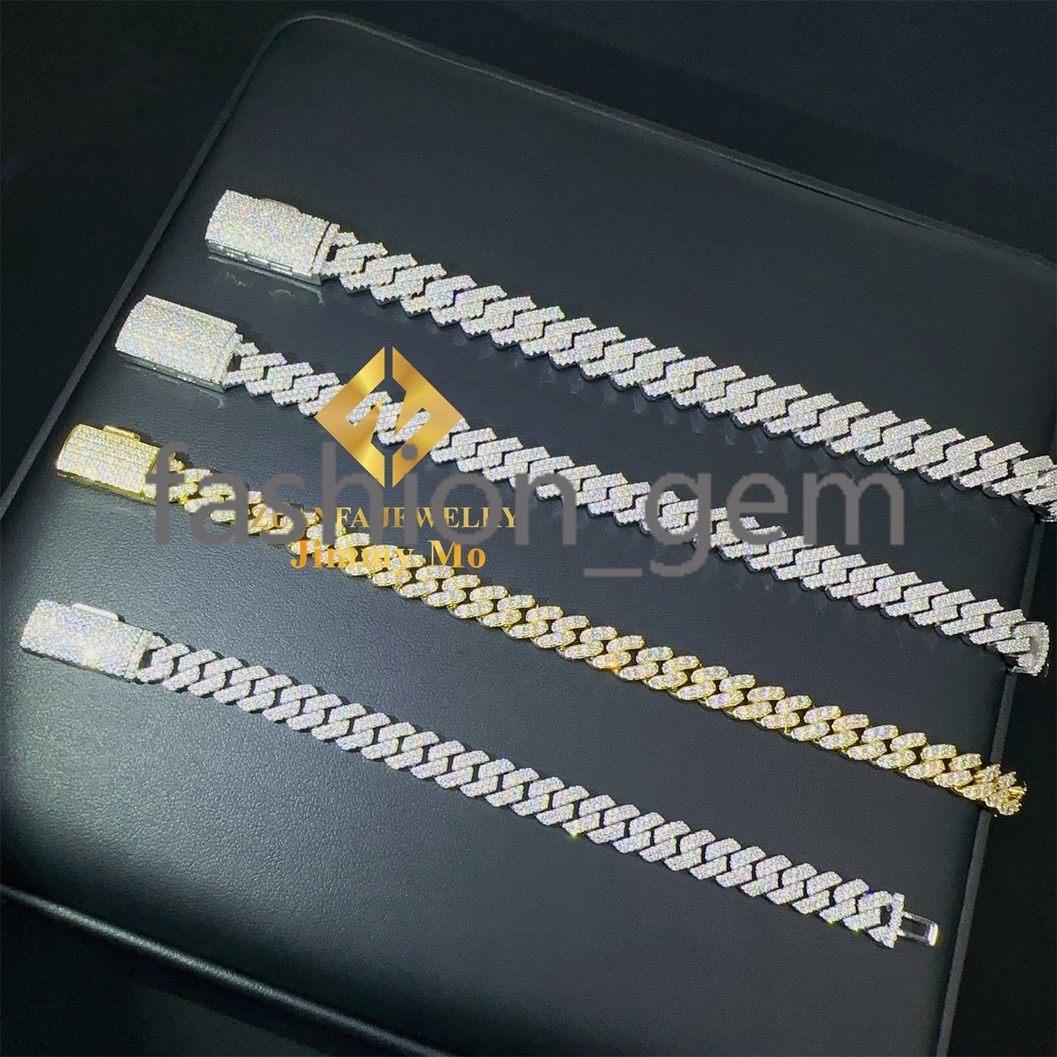 Factory Price 6mm 8mm 10mm 12mm Width 925 Solid Silver Iced Out Hip Hop Jewelry Moissanite Cuban Link Chain Bracelet Men