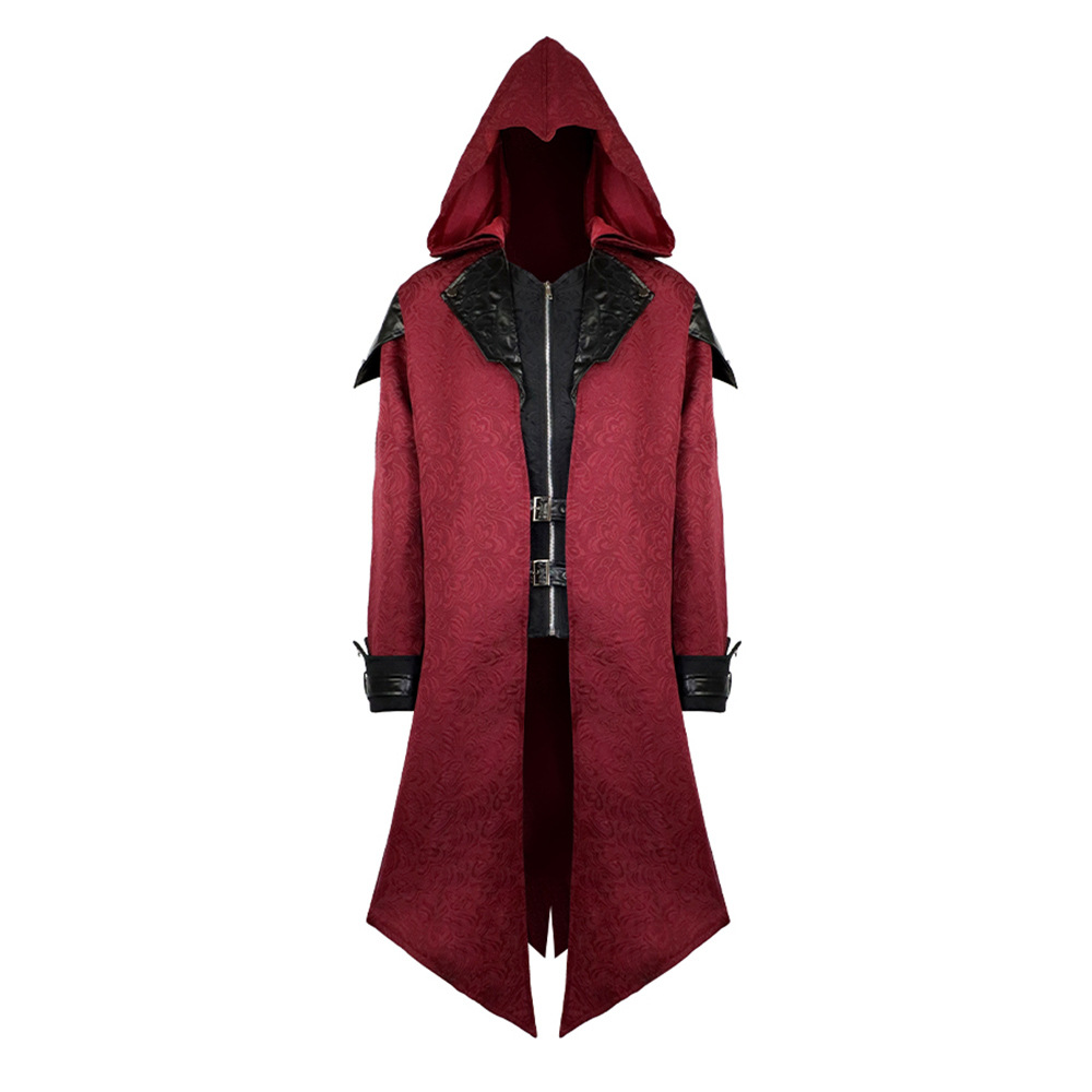 Stage Wear For men clothing Halloween retro patchwork jacket men's gothic dark costume