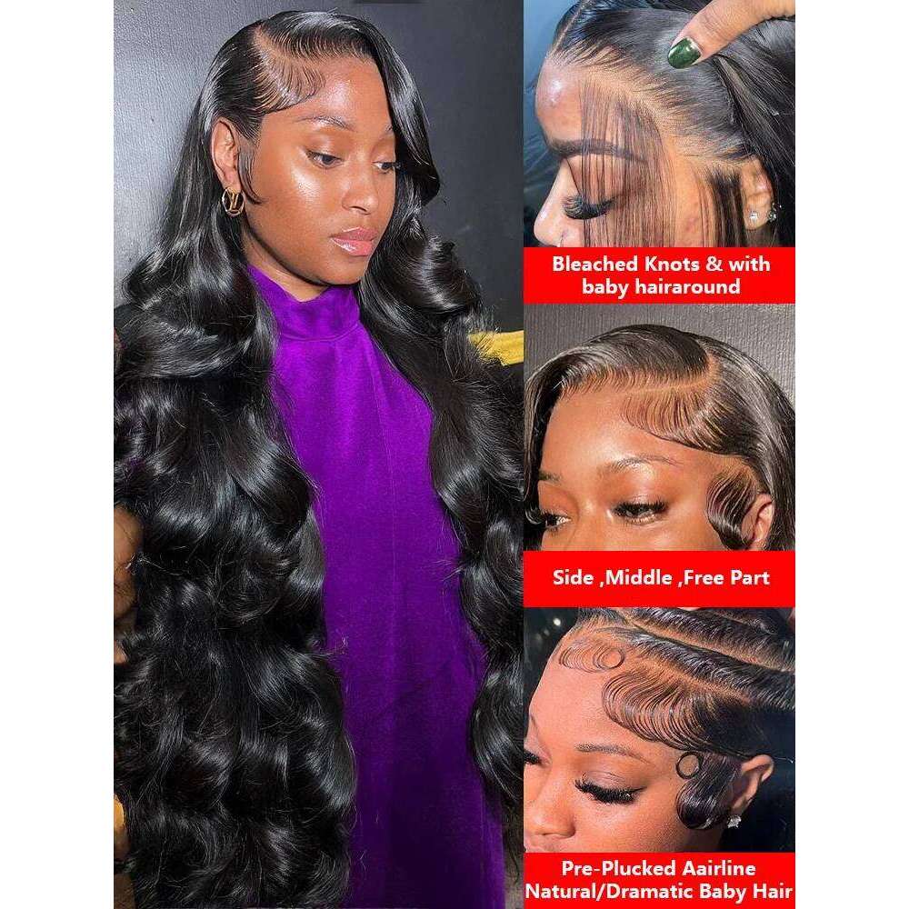 30 40 Inch 13x6 13x4 HD Body Frontal Human Hair Wig Raw Glueless Closure 5x5 Water Wave Lace Front Wigs Preplucked