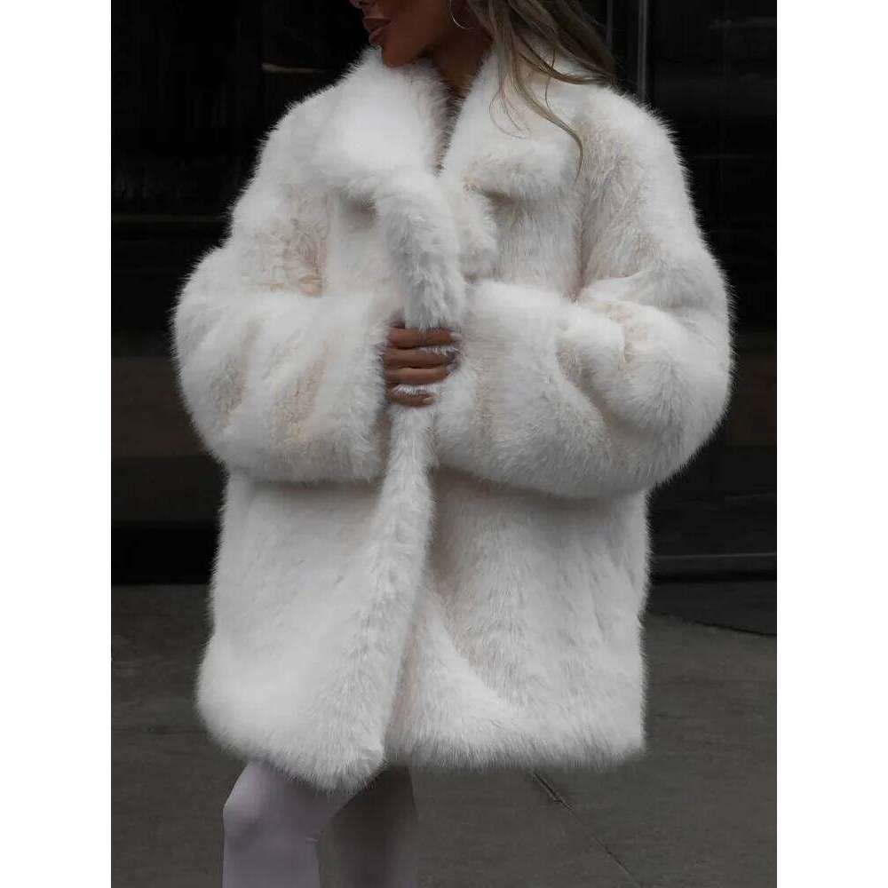 Tossy Winter Fashion Fluffy Furry Women Jacket Overcoats Loose Cardigan Thick Warm Patchwork Female Coat Faux Fur 2025