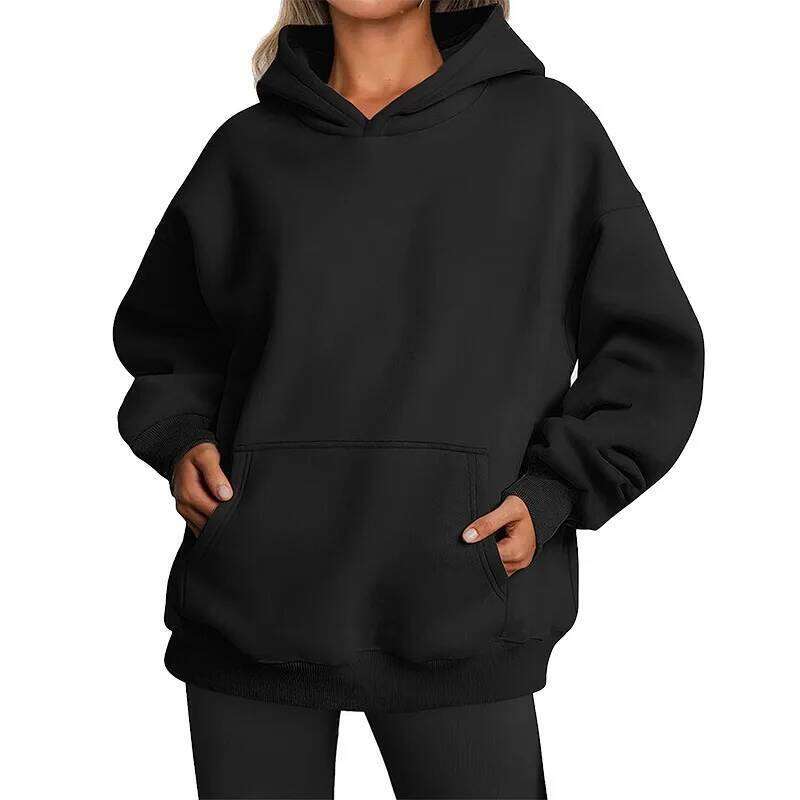 New Casual Men, Warm Fleece Hoodies for Women, Spring and Autumn Sweaters, Oversized Sweatshirts in Various Colors Black Fashion, Top