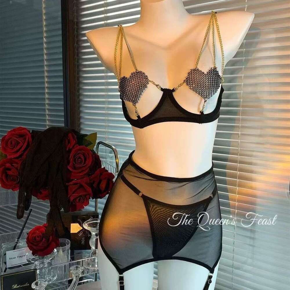 Sexy Lingerie Sexy Bra Set Red Lingerie Hollow Out Erotic Push-Up Lace Women Lingerie