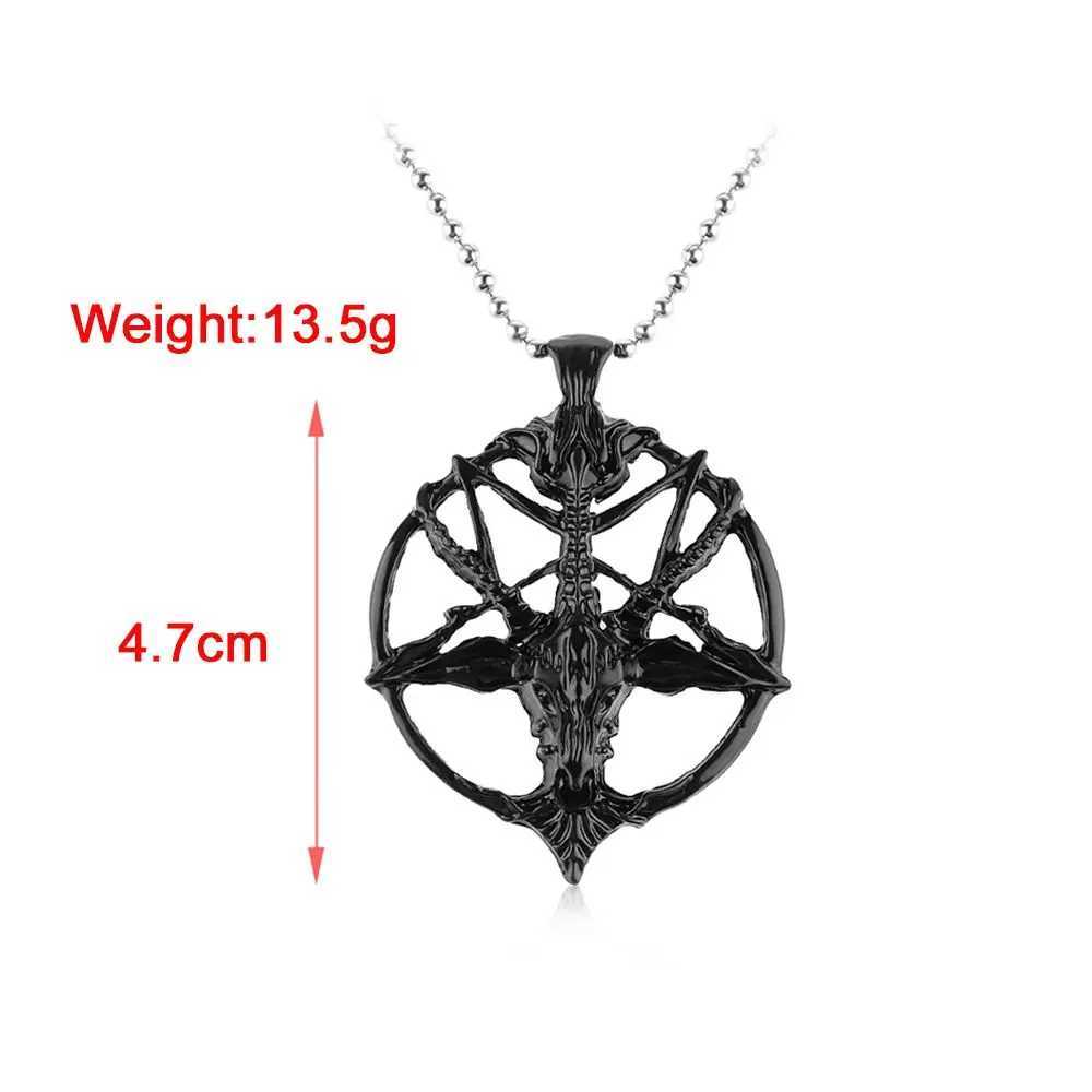 1 PC Fashion Necklace Pentagram Pan God Skull Goat Head Pendant Necklace Luck Satanism Occult Metal Vintage Star Necklace Unisex W250618