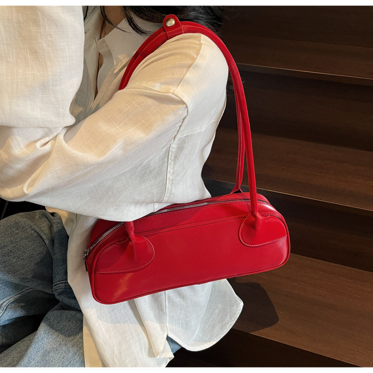 Luxury Bag Free Shipping For Designers French Niche Bowling Baguette Bag For Women 2025 Spring Summer New Simple Fashion Underarm Shoulder Bag Handbag