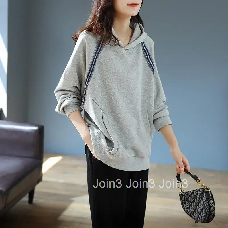 Thick Woman Tops Cold Hooded Sweatshirt for Women Grey Warm Autumn and Winter Hoodies Kpop 2000s High Quality On Promotion E Emo