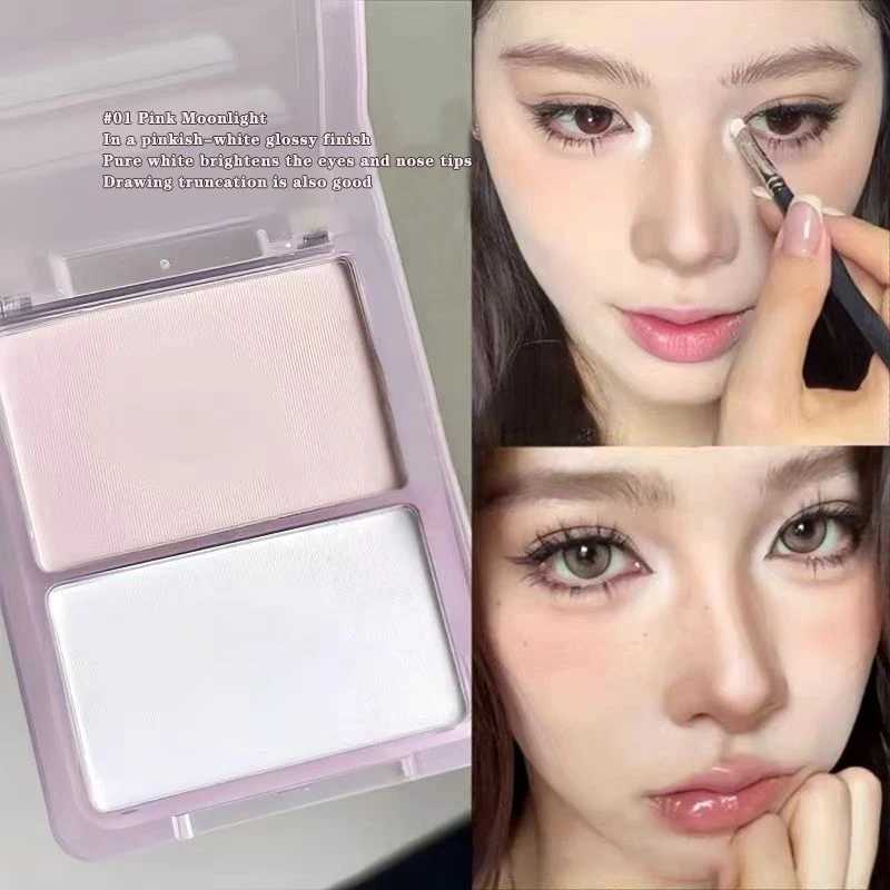2-in-1 high-gloss contouring two-tone matte facial brightening three-dimensional shadow blush palette Korean-style makeupXJ250618