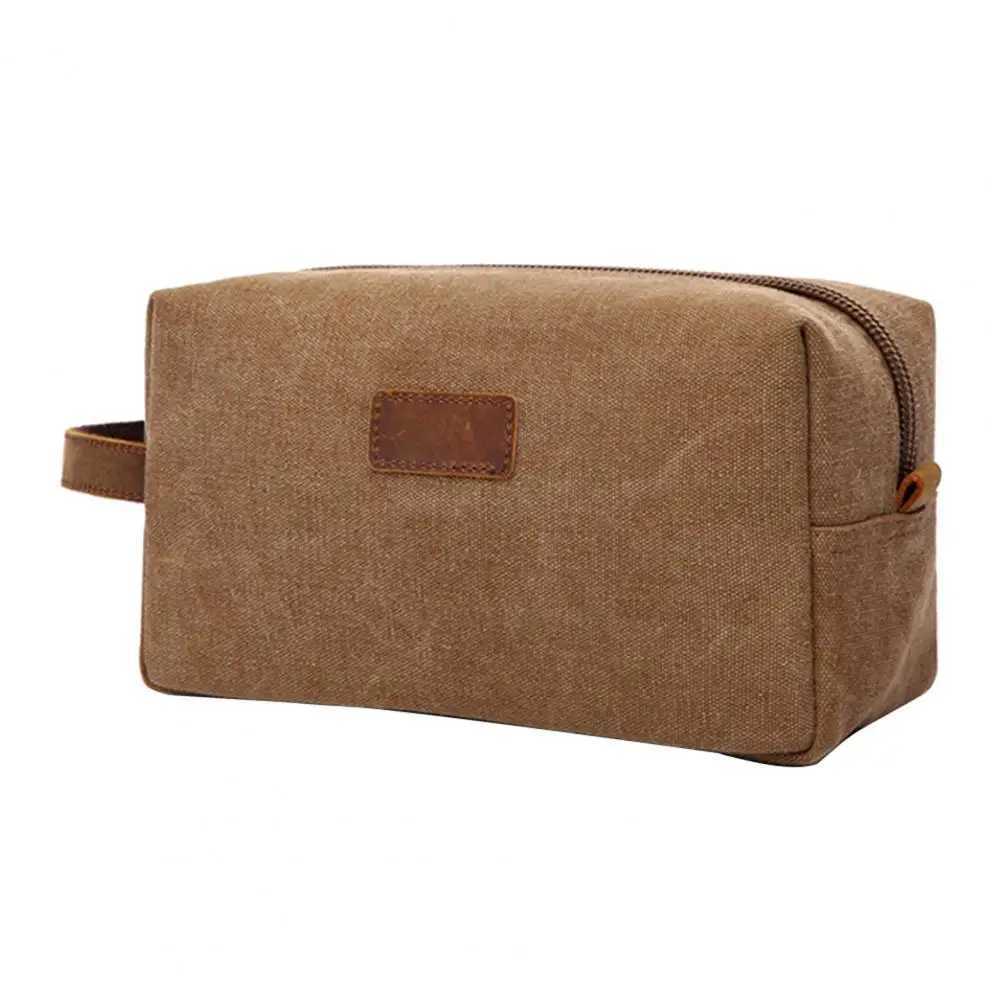 Portable Women Canvas Bag Wear-resistant Toiletry Bag Cosmetic Makeup Pouch Organizer Mens FAshion Zipper Bag For Travel W250618