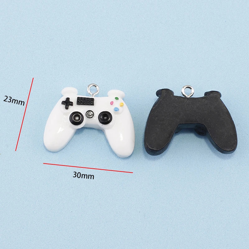 10Pcs 23MM Gamepad Resin Charms Diy Findings Kawaii 3D Phone Keychain Bracelets Earrings Pendant Charms for Kids Jewelry Making 250609
