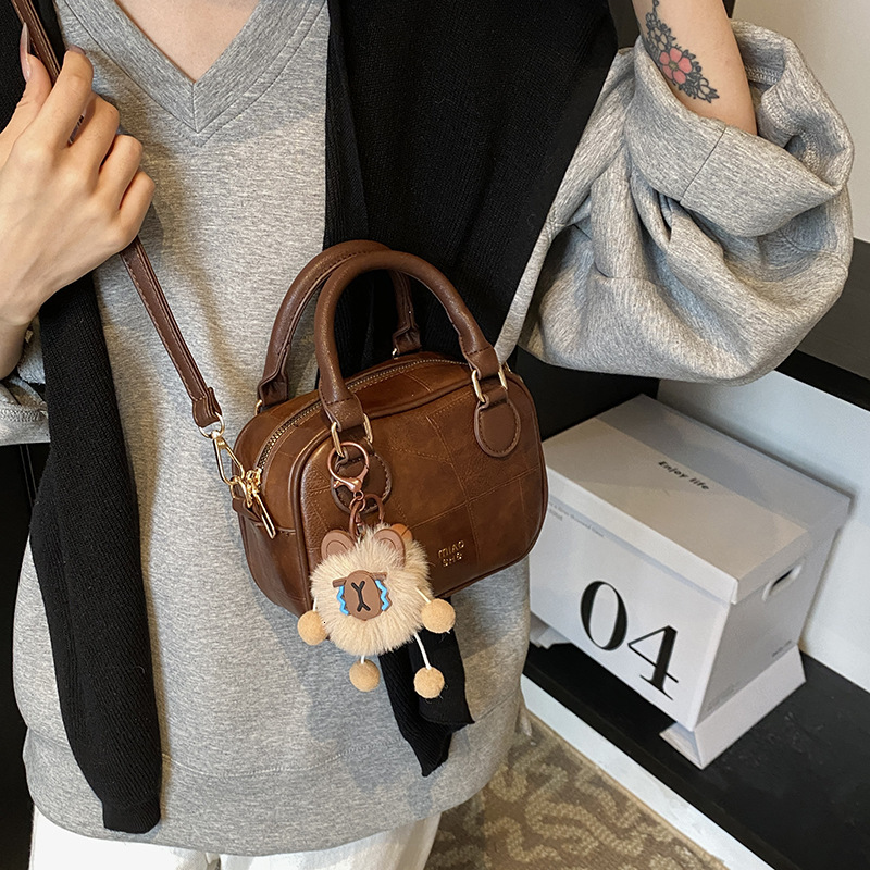 Free shipping designer Vintage Niche Patchwork Handbag Bowling Bag New Women Fashion Versatile High-end Shoulder Bag Crossbody Bag
