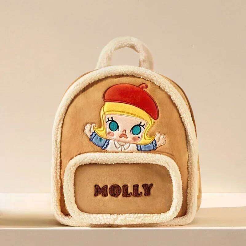 Package Classic Series LABUBU Tote Brown Flip Bag Peripheral Double Inside And Outside Molly Suede Backpack Trendy Handbag