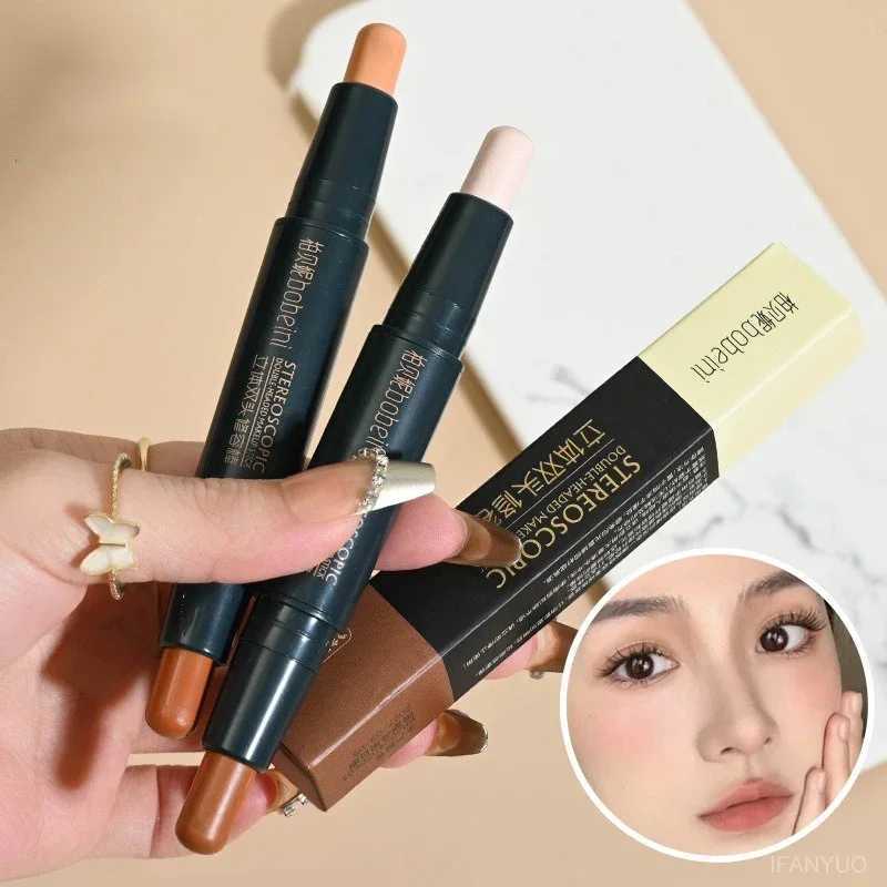 Double Head Highlight Pen High Quality Makeup Base Foundation Stick Contouring Stick for Three-dimensional Nose Bridge Shadow XJ250618