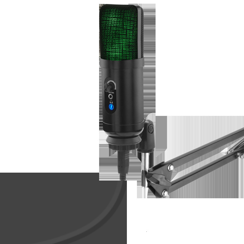 RGB Colorful Light USB Microphone Computer Live Streaming Recording Microphone 241009