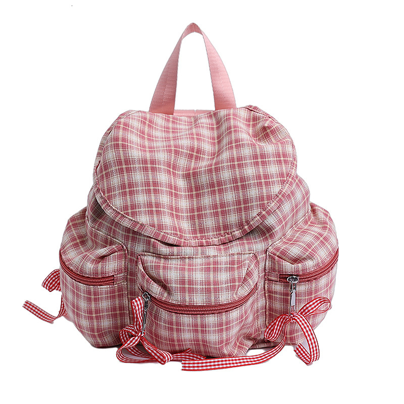 Free shipping designer Bag Summer Lightweight Women Backpack 2025 New Cute Pastoral Style Small Backpack Plaid Commuter Bag Crossbody Bag