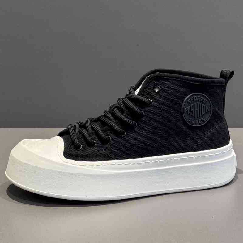 Men S New Spring High Top Canvas Versatile Breathable Casual Shoes Casual Shoes Thick Soled Height Increasing Sneakers Mid Top Ankle Boots Ddmysaturn
