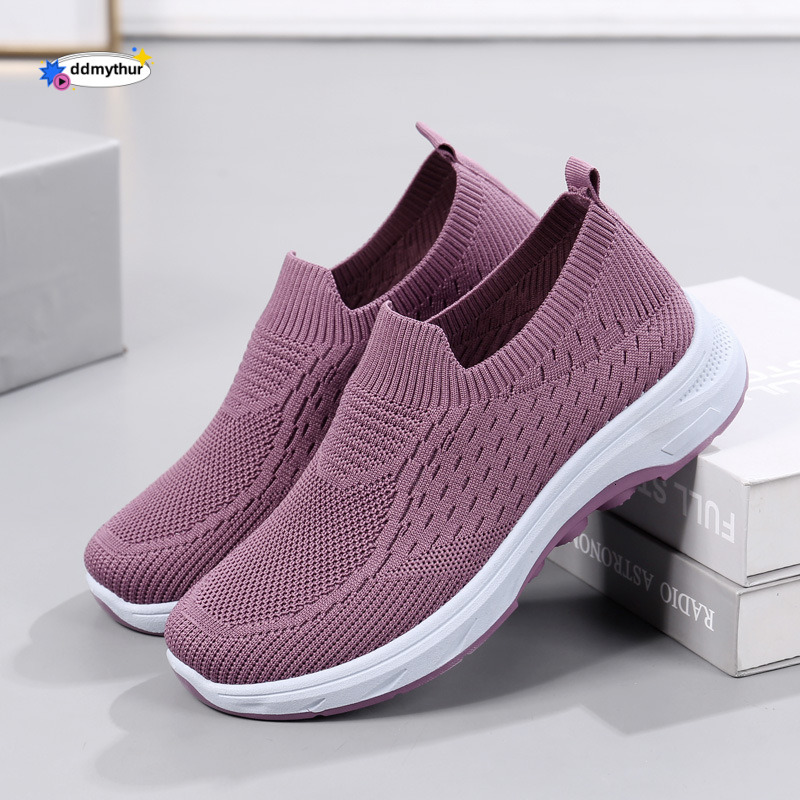 Sneakers 2024 Spring New Flyknit Mesh Breathable Casual Fashion Women's Shoes ddmythur