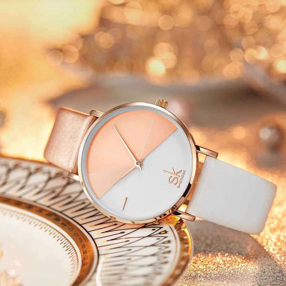 DHgargets SK Watch Woman Fashion Quartz Lady Watches Leather Band Waterproof Colorful Gifts for Women K0095L