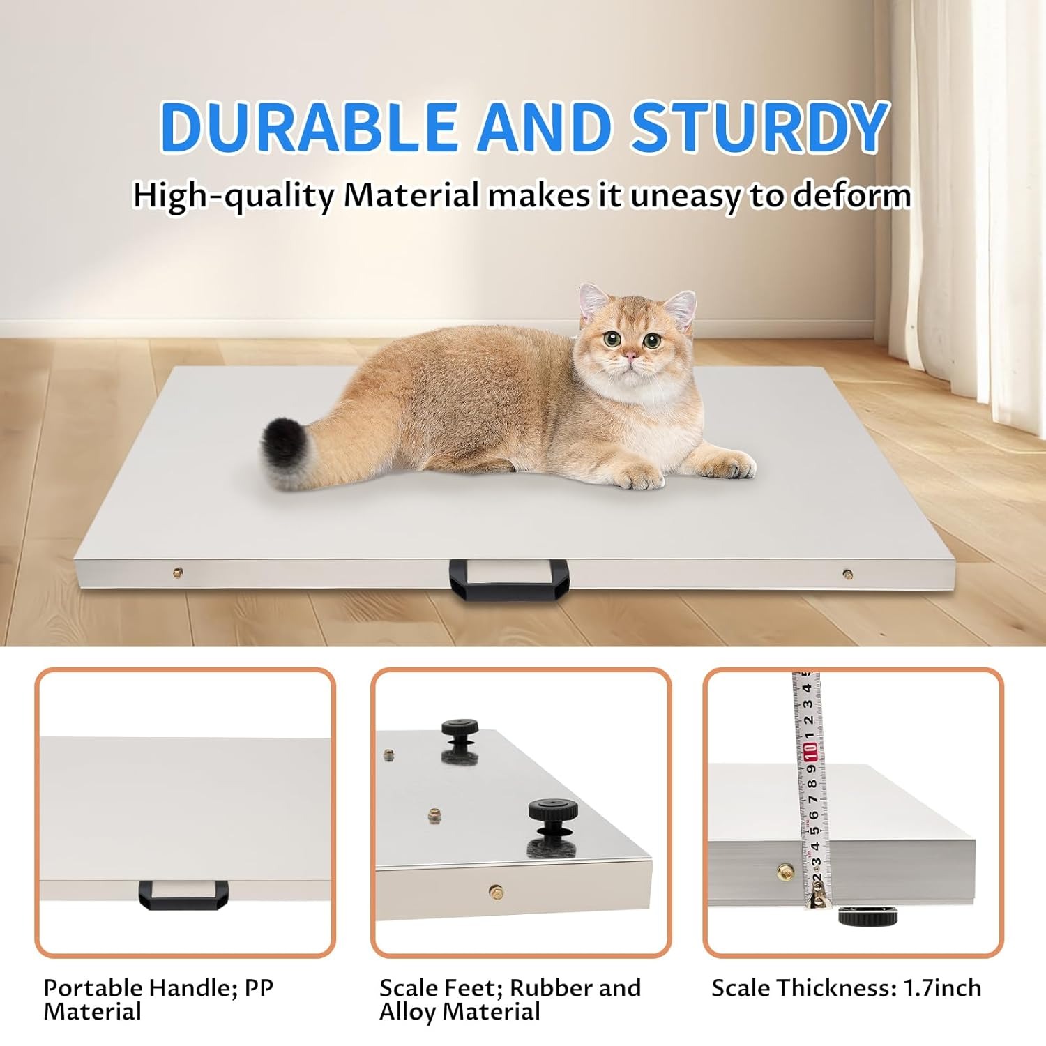 Digital Veterinary Scale Large Platform Livestock Animal Scale with Power Adapter for Pets Cattle Dogs Cats Vet Clinic Farm Use