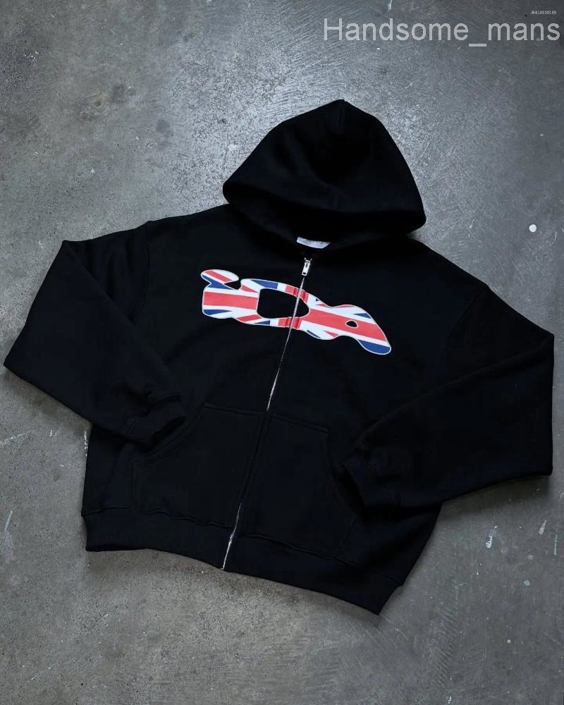 Mens Hoodies Letter Zipper Hoodie Men Clothing IDA Fashion Trendy Embroidery Oversized Loose Sweatshirt Women Street Zip Up Jacket