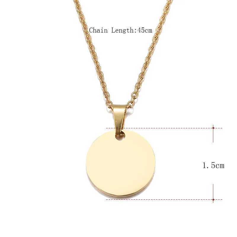 DOTIFI Stainless Steel Necklace Round Circle Pendant For Women Elegant Clavicle Rose Gold Necklace Wedding Jewelry Wholesale W250618