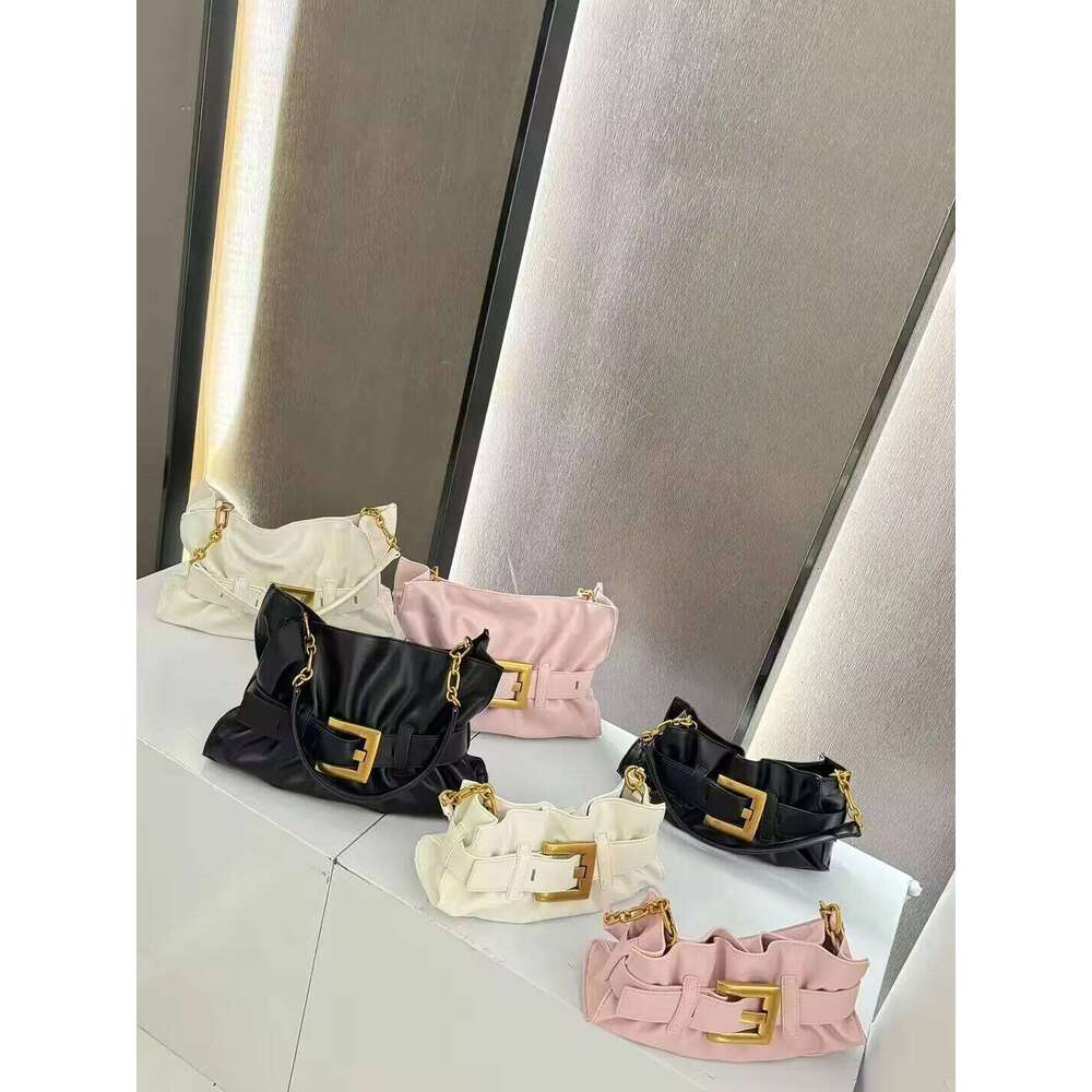 Vintage Tote Shoulder 2025 New belt buckle hand armpit bag High Quality pu Leather Commuter Underarm Bag
