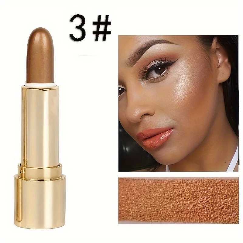 3 Color Highlighter Stick Portable Face Contour Natural Shimmer Glow Long-Lasting Cream Highlighter for Cheekbones Nose XJ250618