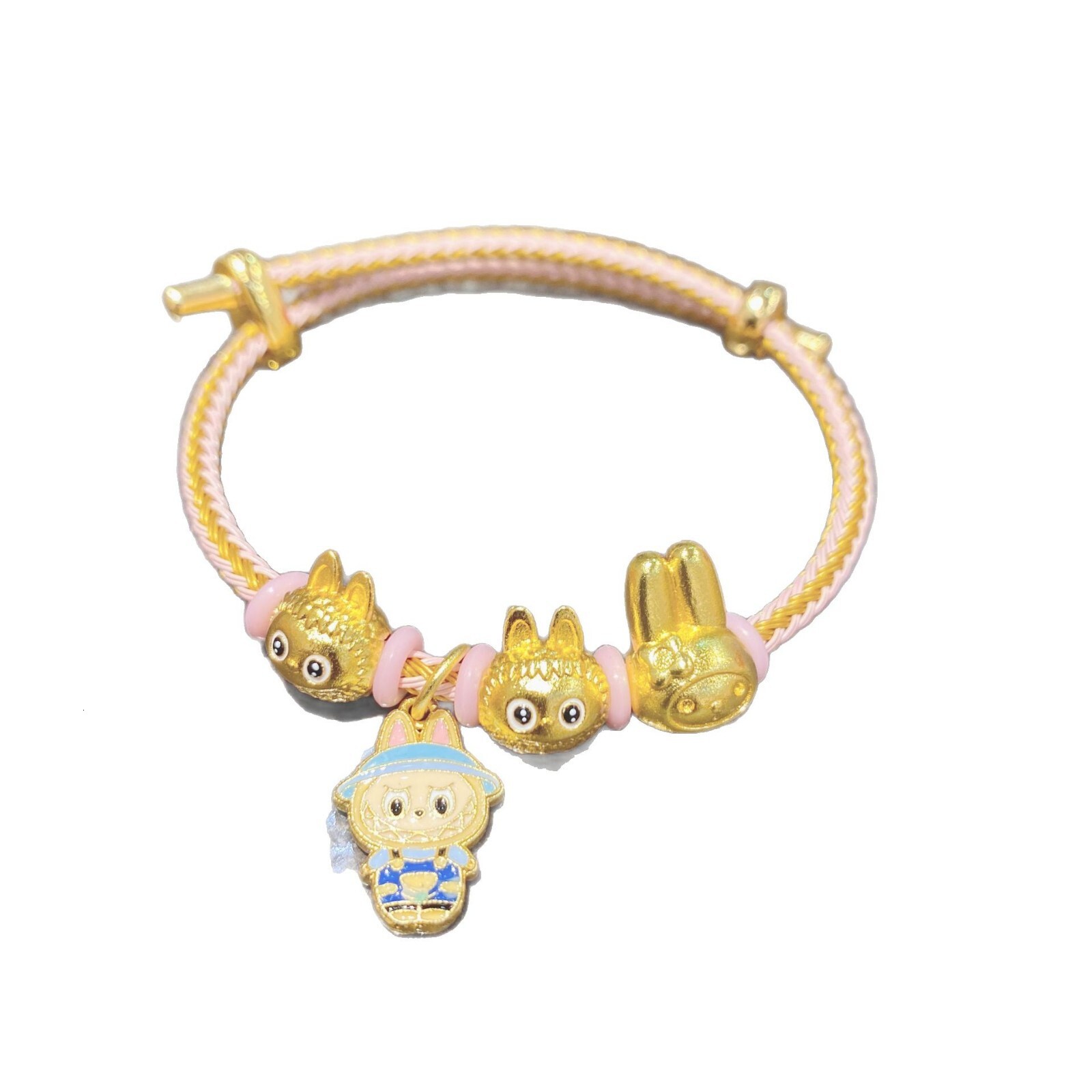 Bracelets for women Gold-Plated Cartoon Bracelet Trendy Cute Combination Adjustable Oil Drip Craft 2025 Fashion Style Hand rope
